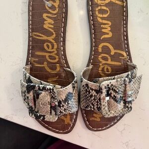 Sam Edelman Sandals - Black & Snakeskin Slides